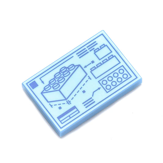 Blueprint Tile - Bright Light Blue